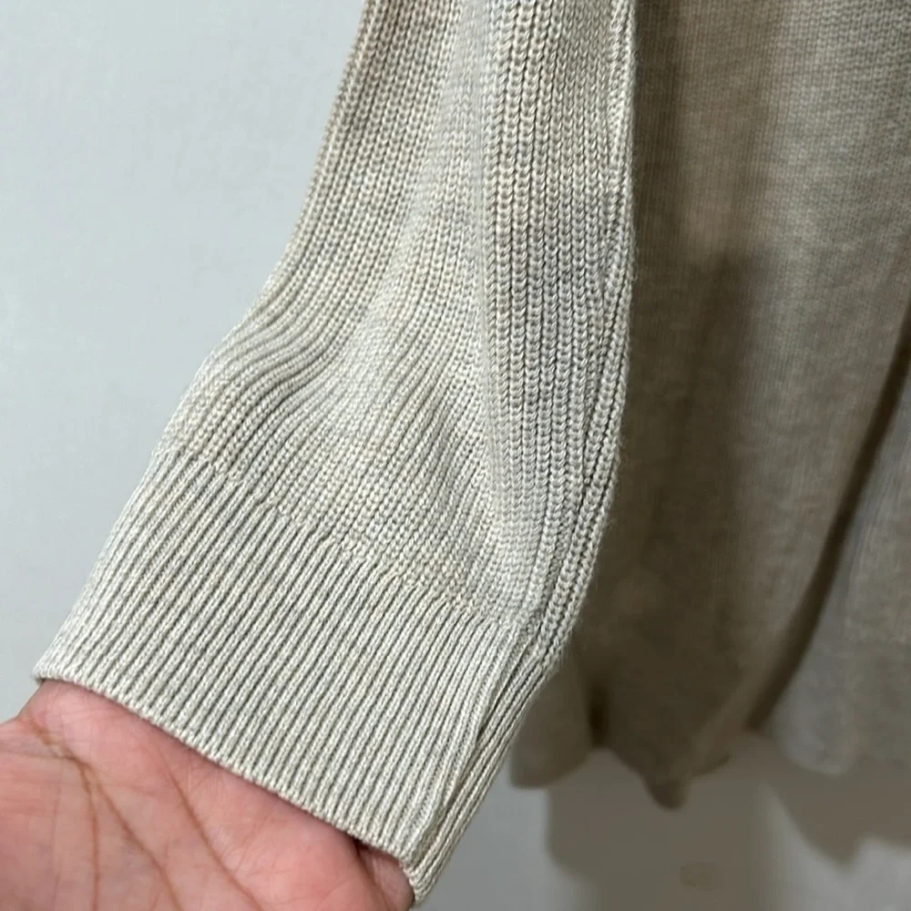 B.P WOMENS OPEN FRONT LONG LINE CARDIGAN BEIGE Sz MD - Picture 7 of 8